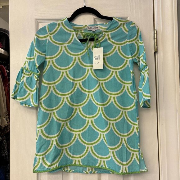 Buckhead Bettie’s Coverup Girls Small. Teal & Green. NWT $26. Beach Pool Summer - Picture 1 of 8